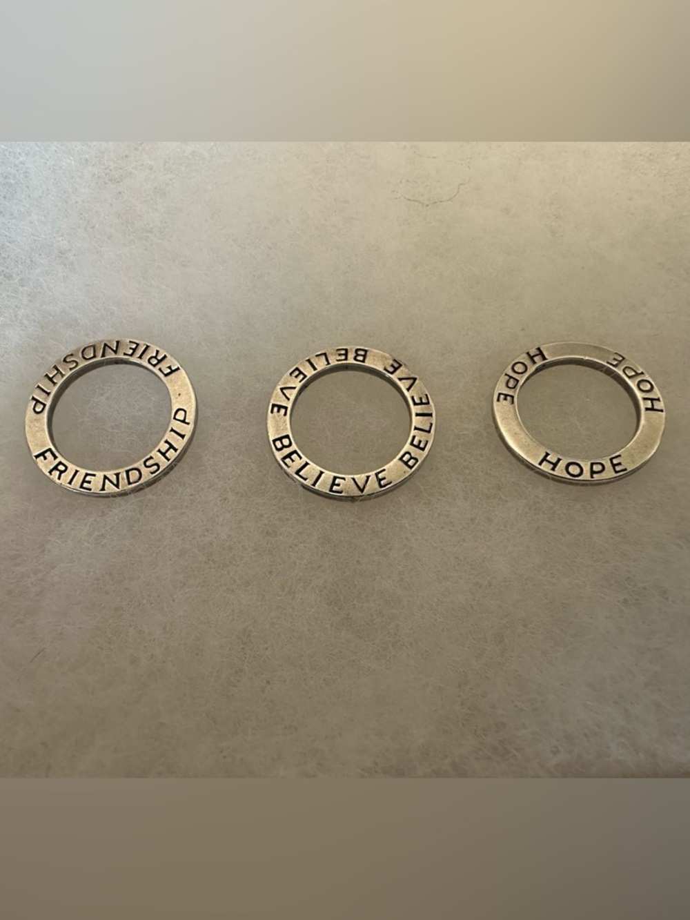 Silpada Sterling Silver Hope, Believe and Friendship Circles - Picture 2 of 4